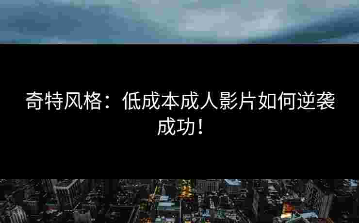 奇特风格：低成本成人影片如何逆袭成功！